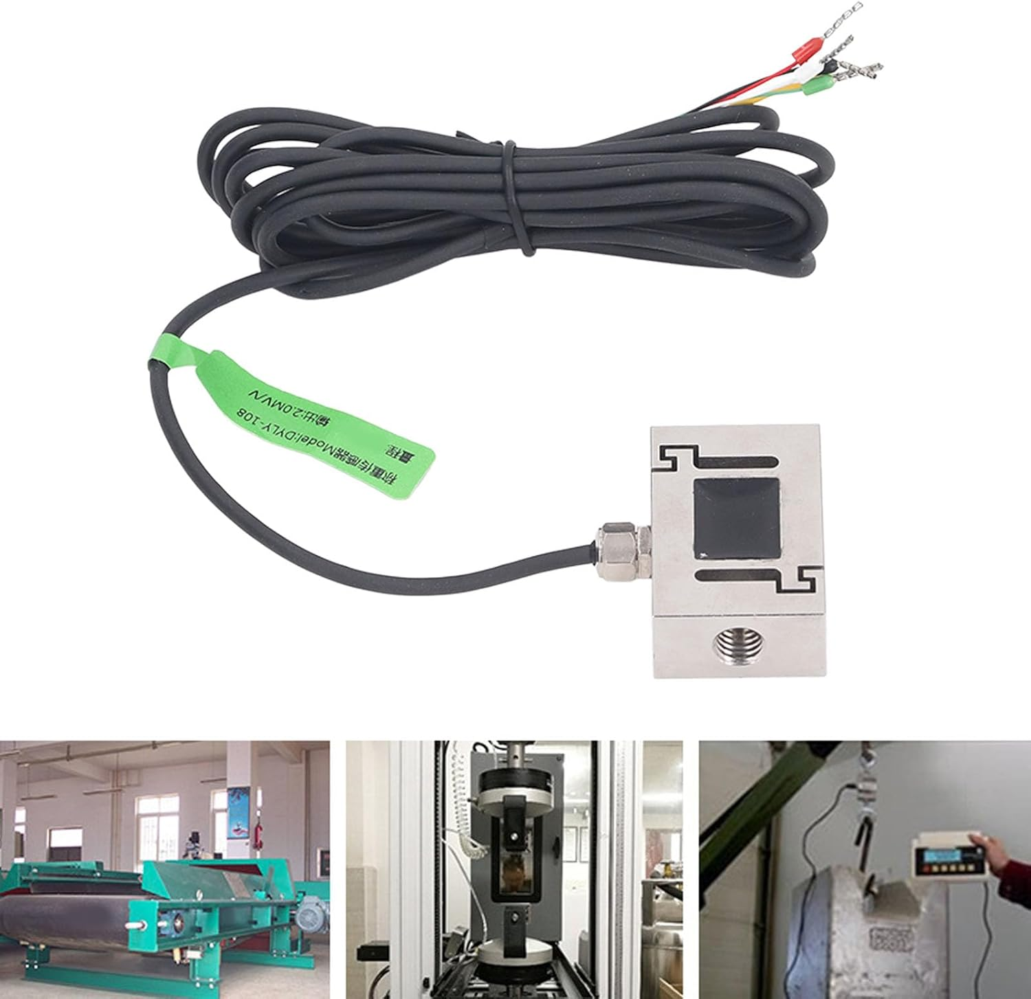 Pressure Force Sensor, 5‑10V Load Cell Sensor Dual End Thread Stainless Steel for Keyboard Feel Testing (50N) image number 1