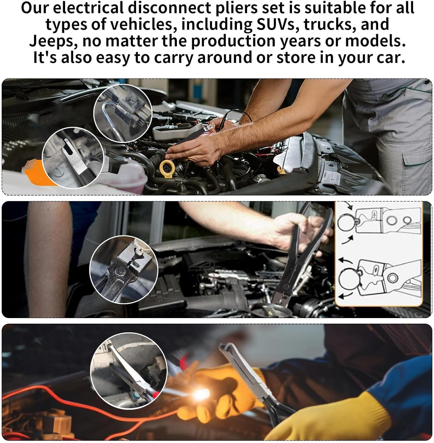 Essential Electrical Disconnect Pliers for Cars - 4 Pieces Set Including Automotive Connector Separator Tool and Fuel Line Petrol Clip image number 5