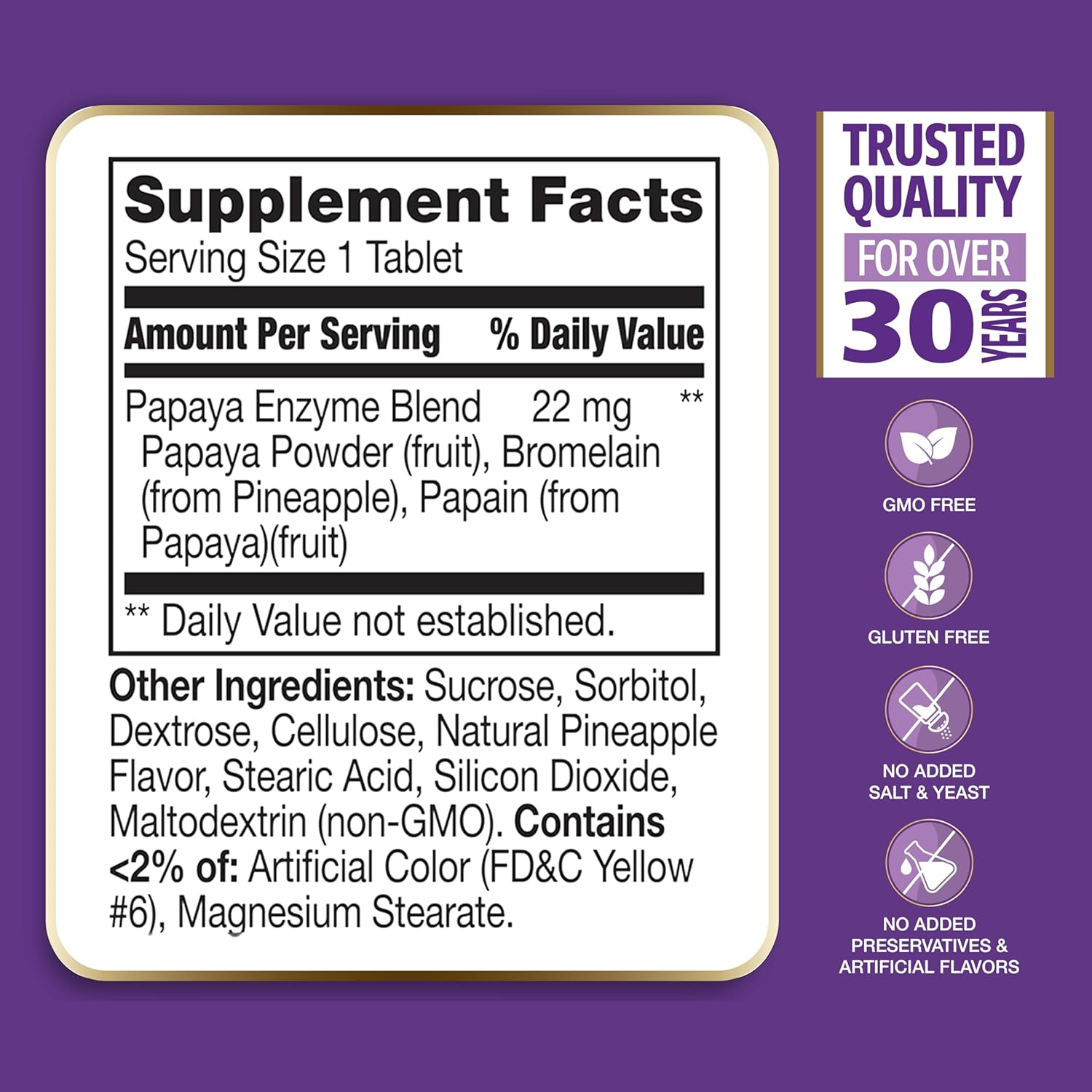 21St Century Papaya Enzyme Chewable Tablets, 100 Count image number 1