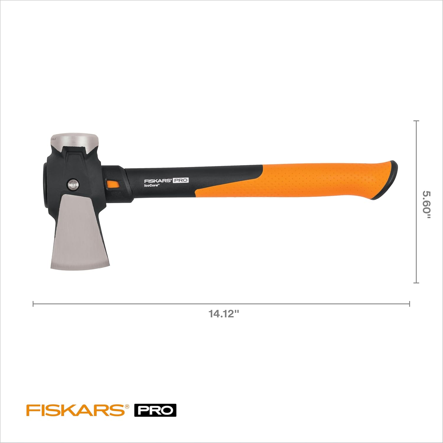 Fiskars Pro Isocore Maul - 2.5-Pound Wood Splitter for Small Size Logs and Kindling with Shock-Absorbing Handle - Black/Orange image number 4