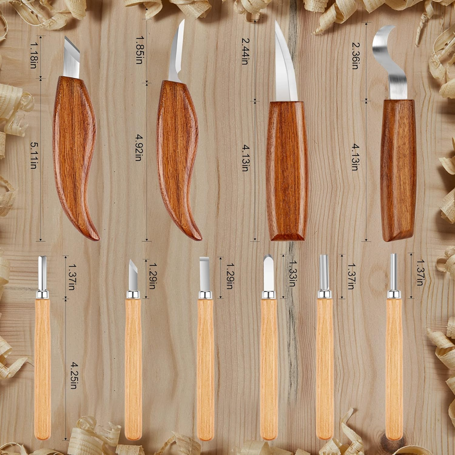 26-In-1 Wood Carving Kit with Wood Whittling Kit with Basswood Wood Blocks Gifts Set for Adults and Kids Beginners, Carving Knife Sharpener for Spoon, Bowl, Kuksa Cup (Carving Knife Kits) image number 5