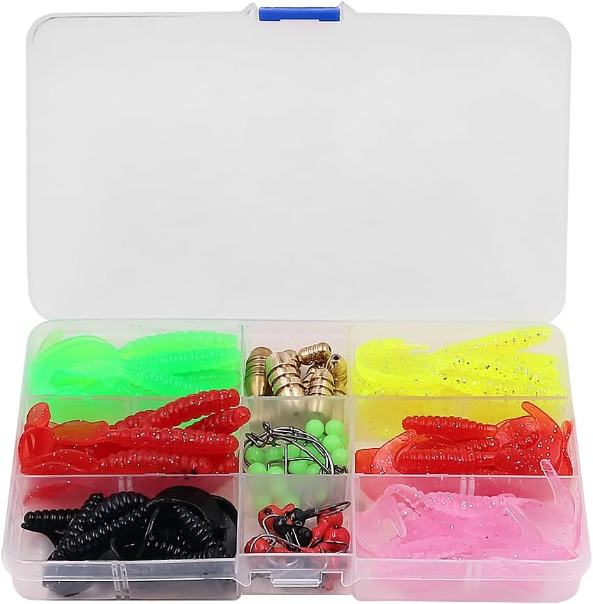 110PCS NUZAMAS Fishing Lure Silicone Bait Fishing Hooks Capuchin Maggots Grub Worm Bait Swimbait Swivel Bass Sea Tackle Fishing Accessories image number 2