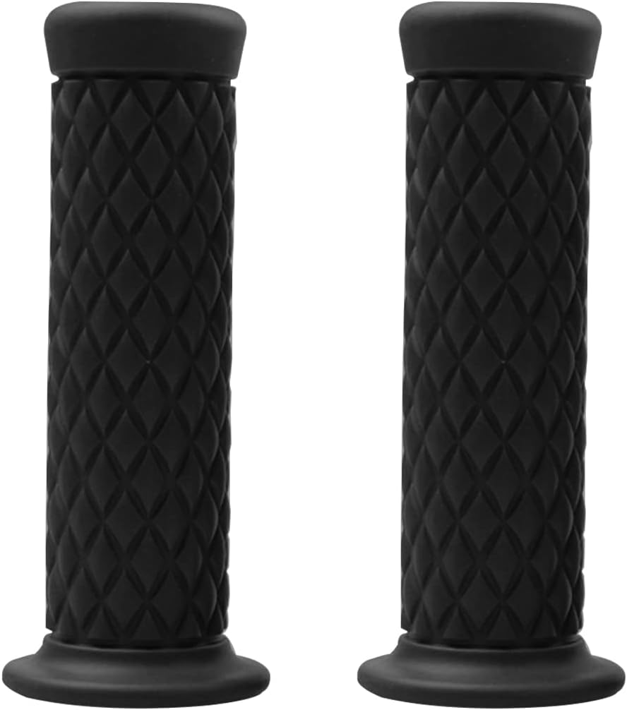 Motorcycle Hand Grips, Non Slip Rubber Bar for 7/8" 22Mm/24Mm Handles, Vintage Motorbike Thruster Grip, Handlebar for Hand Comfort, Universal for Motocross Scooter Dirt Bike, Open End