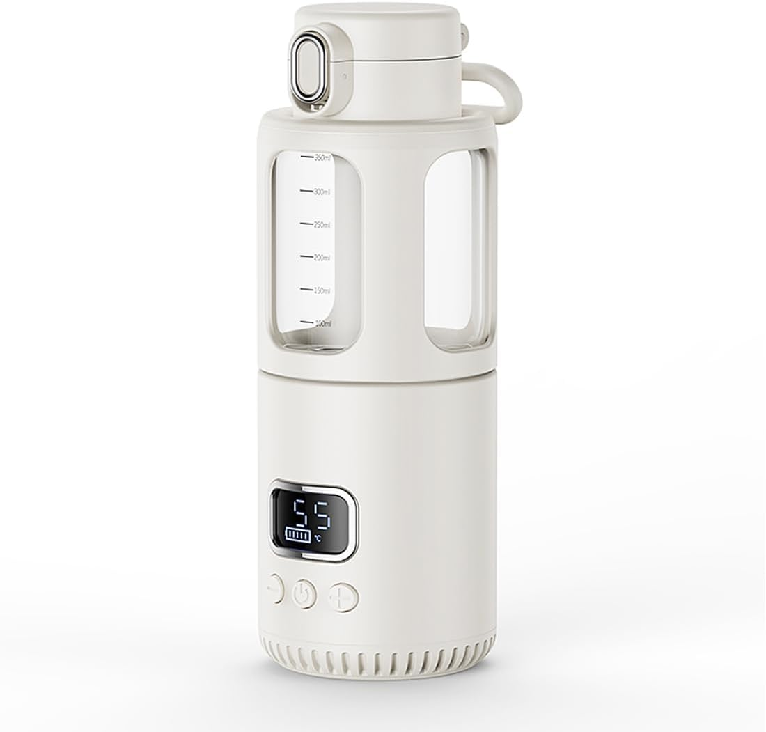 Temperature Control Milk Warmer,Portable Heating Cup with LCD Display 37&deg;C-55&deg;C Water Warmer for Instant Breastmilk, Formula with 12 Ounces Big Capacity image number 6