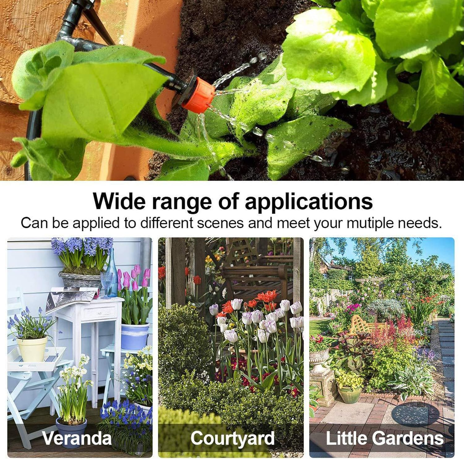 98FT 1 4 Inch Drip Irrigation Tubing Garden Hose Watering Tube Line for Small System Flexible PVC Compatible with Barbed Fittings Easy Install Cut Sun Flower Bed Landscaped Areas