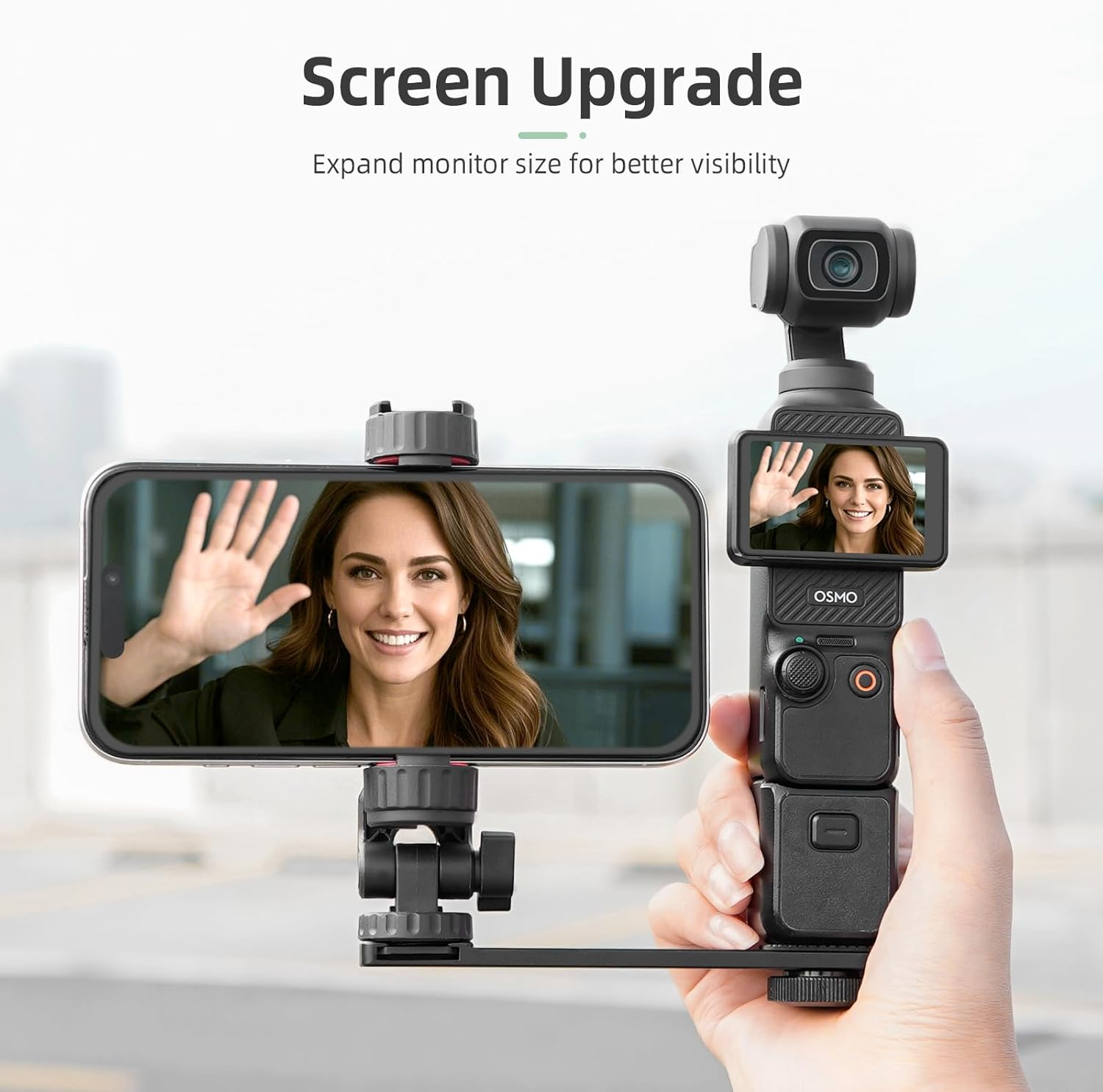 BRDRC Pocket 3 Phone Holder Mount, Metal Expansion Adapter Phone Clip with 1/4&rdquo; Screw and Cold Shoe for DJI Osmo Pocket 3 Creator Combo Accessories - Can Be Used with Tripod Selfie Stick image number 4