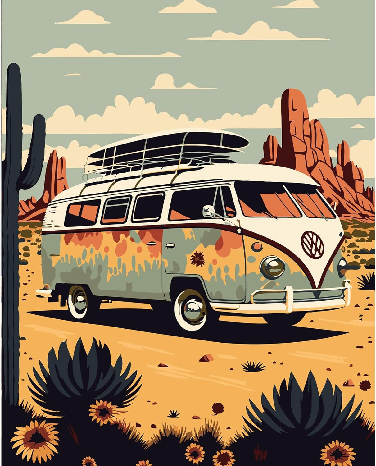 HEIBAGO Owl Paint by Numbers, Flowers Paint by Numbers for Adults Beginners, DIY Paint by Numbers on Canvas Animal Oil Painting Picture for Home Art Decor 16X20 Inch