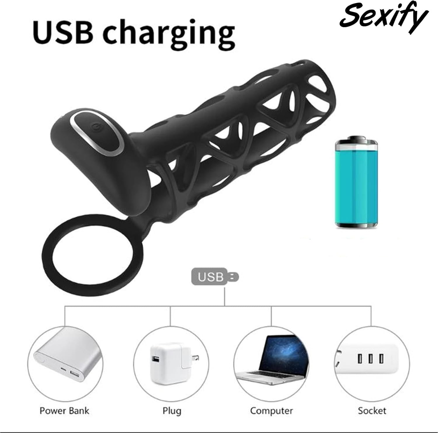 App Control Vibrating Cock Ring Penis Sleeve Delay Thick Flexible Erection Enhancing Enhancer with 9 Vibration Modes Male Stretchy Silicone Cock & Ball Rings Set Couples Last Longer & Harder Adult Mens Pleasure Women Sex Toy image number 5