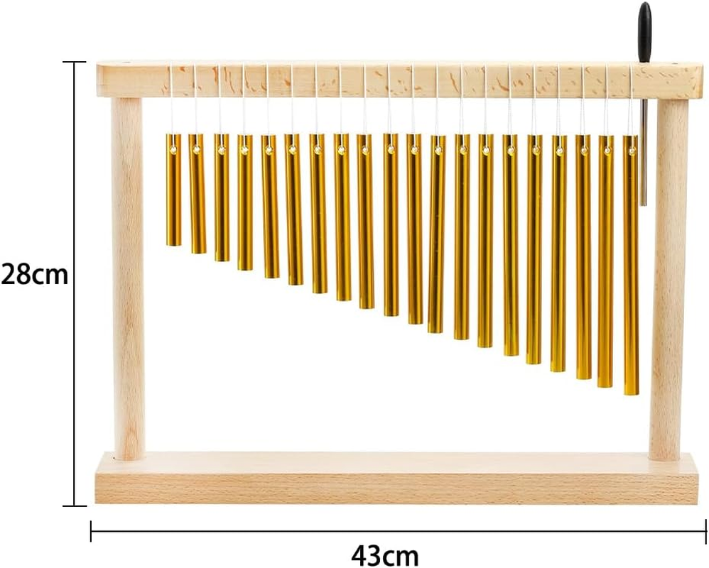 20 Note Chime Table Wind Chime,Bars Musical Percussion Item with Mallet for Office Ornament Decor Educational,Wind Chimes Percussion Instrument for Meditation,Yoga,Sound Healing & Music Performances image number 2