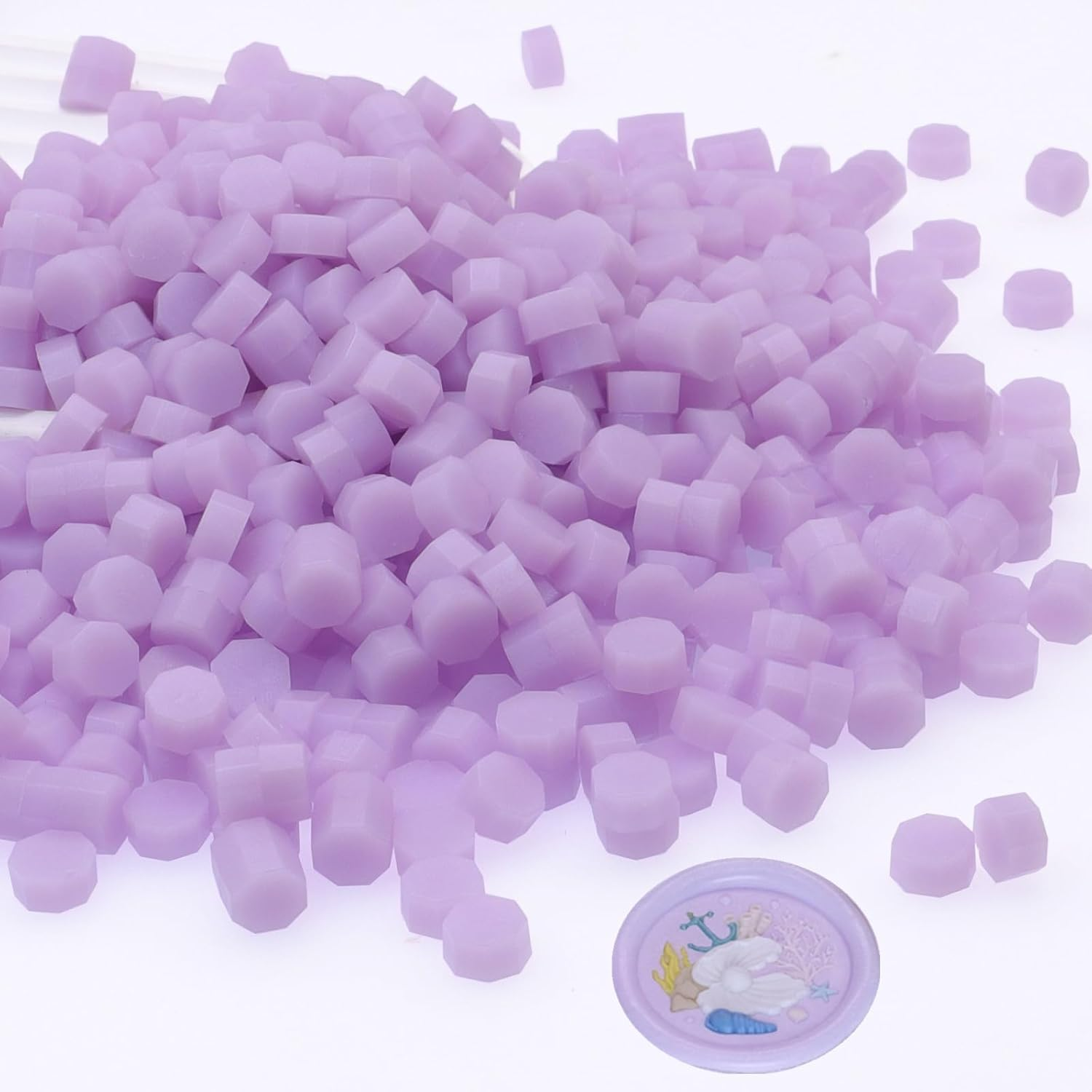 300Pcs Wax Seal Beads, Sealing Wax Beads,Octagon Wax Sealing Beads for Wax Seal Stamp, Cards, Wedding Invitations, Wine Packages, Gift Wrapping, Letter Sealing (Rose Gold)