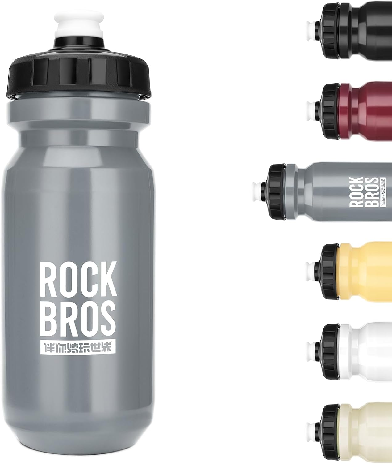ROCKBROS Bike Water Bottle Squeeze, 20Oz Bicycle Water Bottle, Bpa-Free (Black)