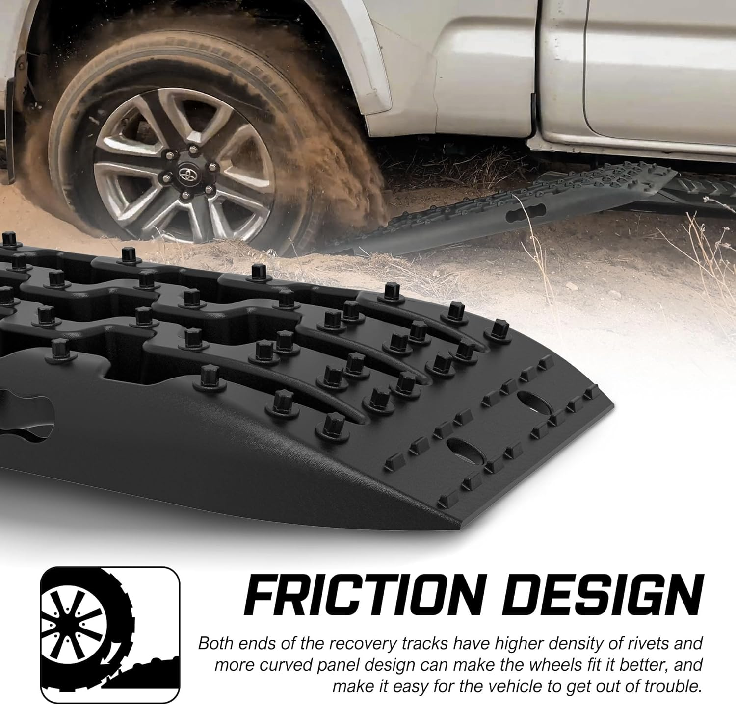 X-BULL Recovery Tracks with Bag Sand Ice Mud Tracks off Road 10T 4WD 4X4 4WD Black image number 1