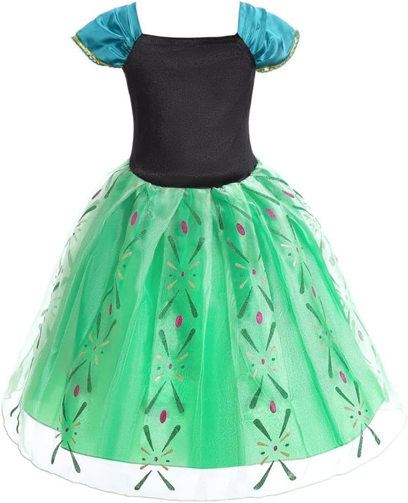 Dressy Daisy Ice Princess Coronation Green Costume Tulle Dress with Accessories for Baby Toddler Kids Girls Halloween Birthday Party Fancy Outfit image number 7