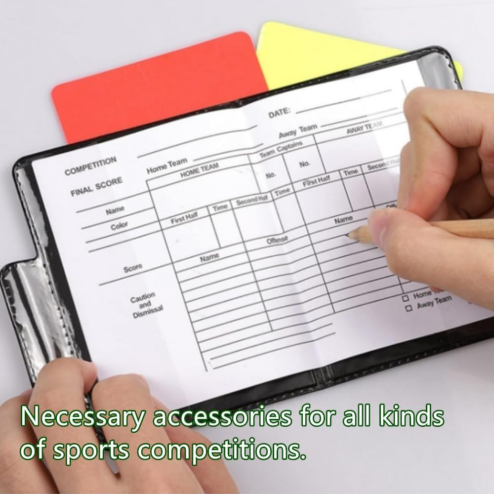 Soccer Referee Card Sets, 4Pcs Football Red and Yellow Cards,Soccer Referee Set Football Linesman Set Referee Whistle Red Yellow Cards Referee Tool Kit for Basketball Training image number 6