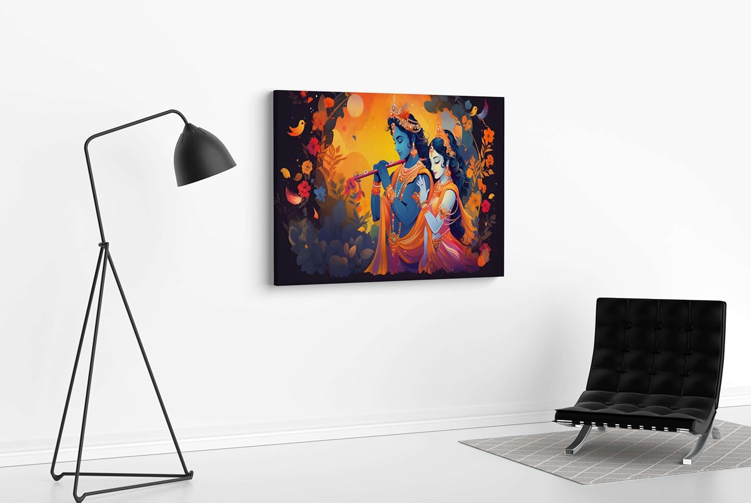 Done with Love Store Radha Krishna Paintings for Wall Decoration with Frame Canvas Painting for Living Room Bedroom Home Office & Hotels (34 Inch X 22 Inch CH-RK-LDP8) image number 5