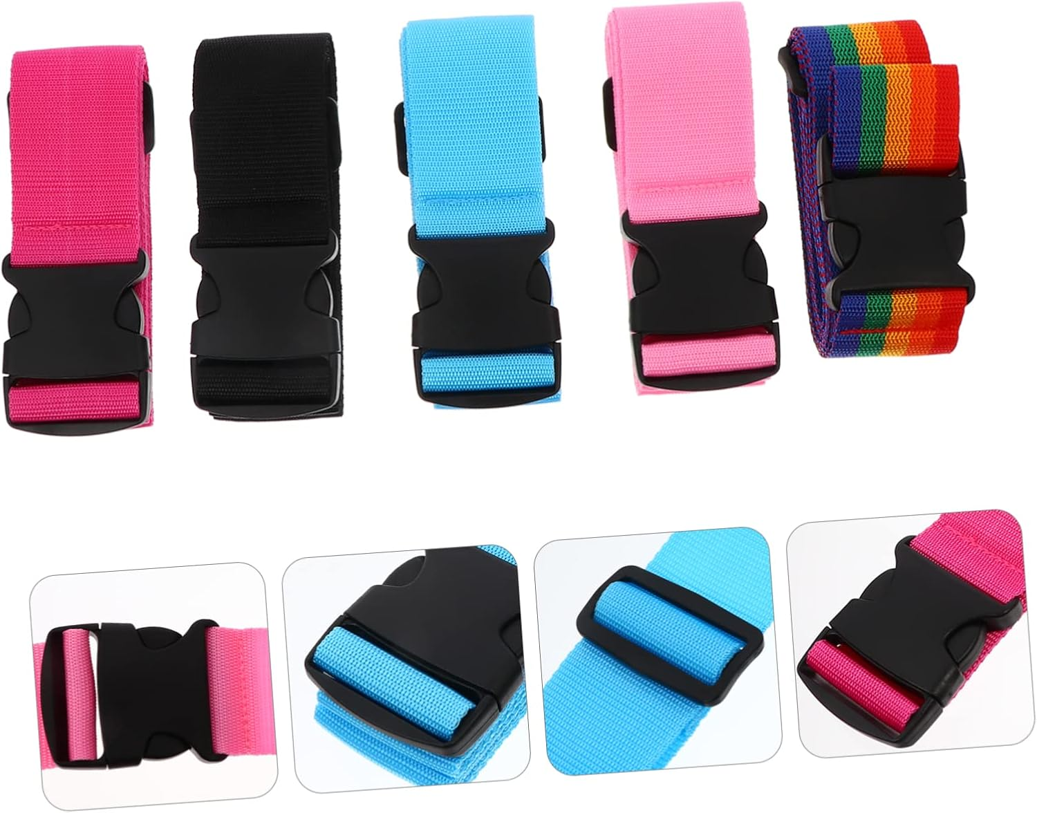LALAFINA 5Pcs Luggage Straps Tie down Straps Adjustable Luggage Belt for Suitcase Lash Fastening for Travel Suitcase image number 6