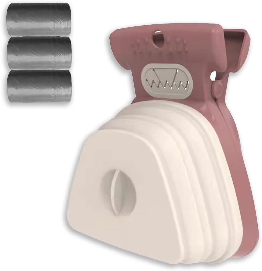 Pooper Scooper for Dog, Large Medium Small Poop Scoop with 30Pcs Bag Attachment, Portable Dogs Waste Hands Free Outdoor Travel Walk Handheld Pickup