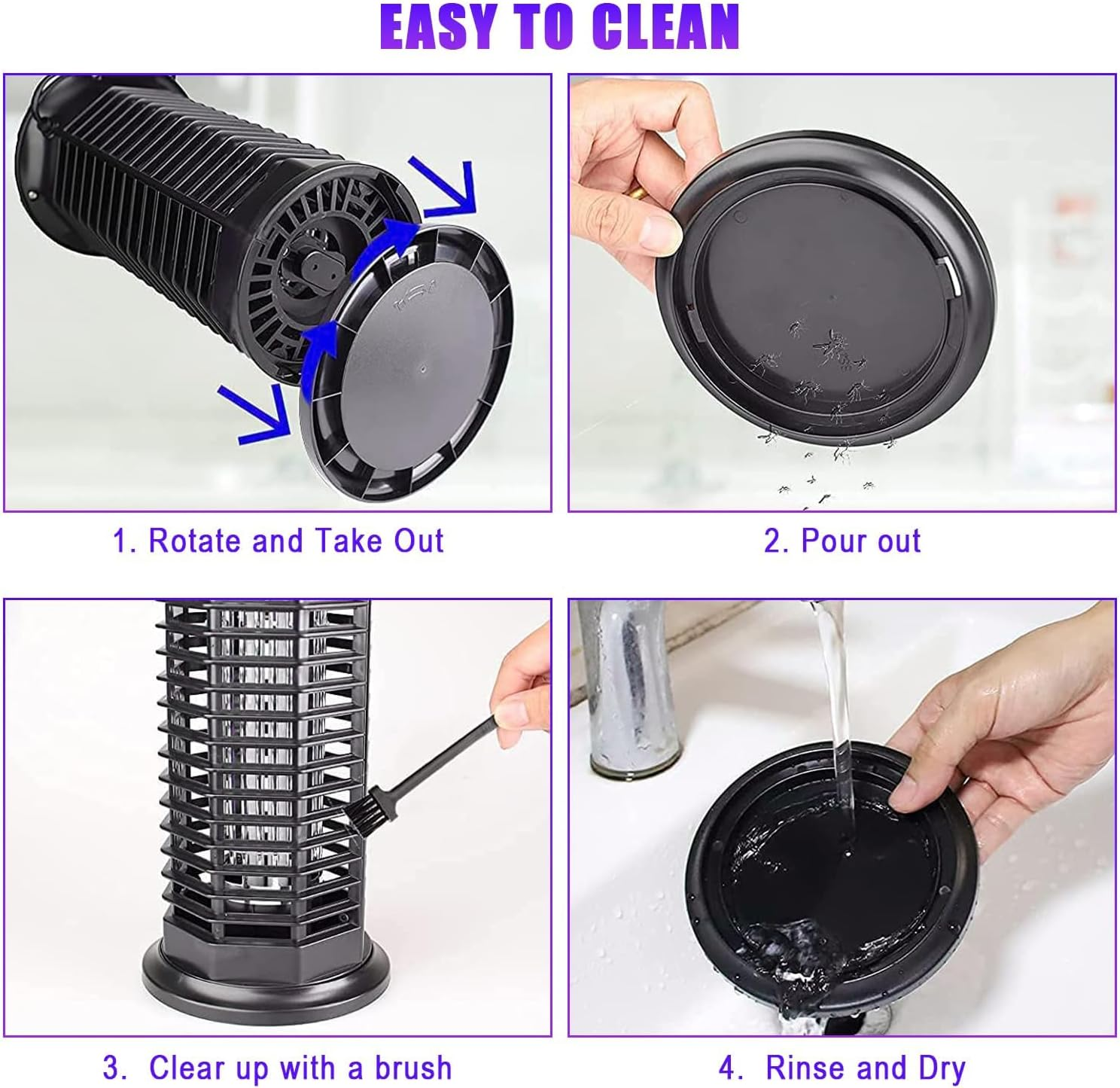 4200V Electric Mosquito Zapper, Yakiter Mosquito Killer, Waterproof Fly Zapper Bug Zapper, Mosquito Zapper Standing or Hanging Outdoor/Indoor, Mosquito Killer for Home, Insect Fly Zapper (Black) image number 2