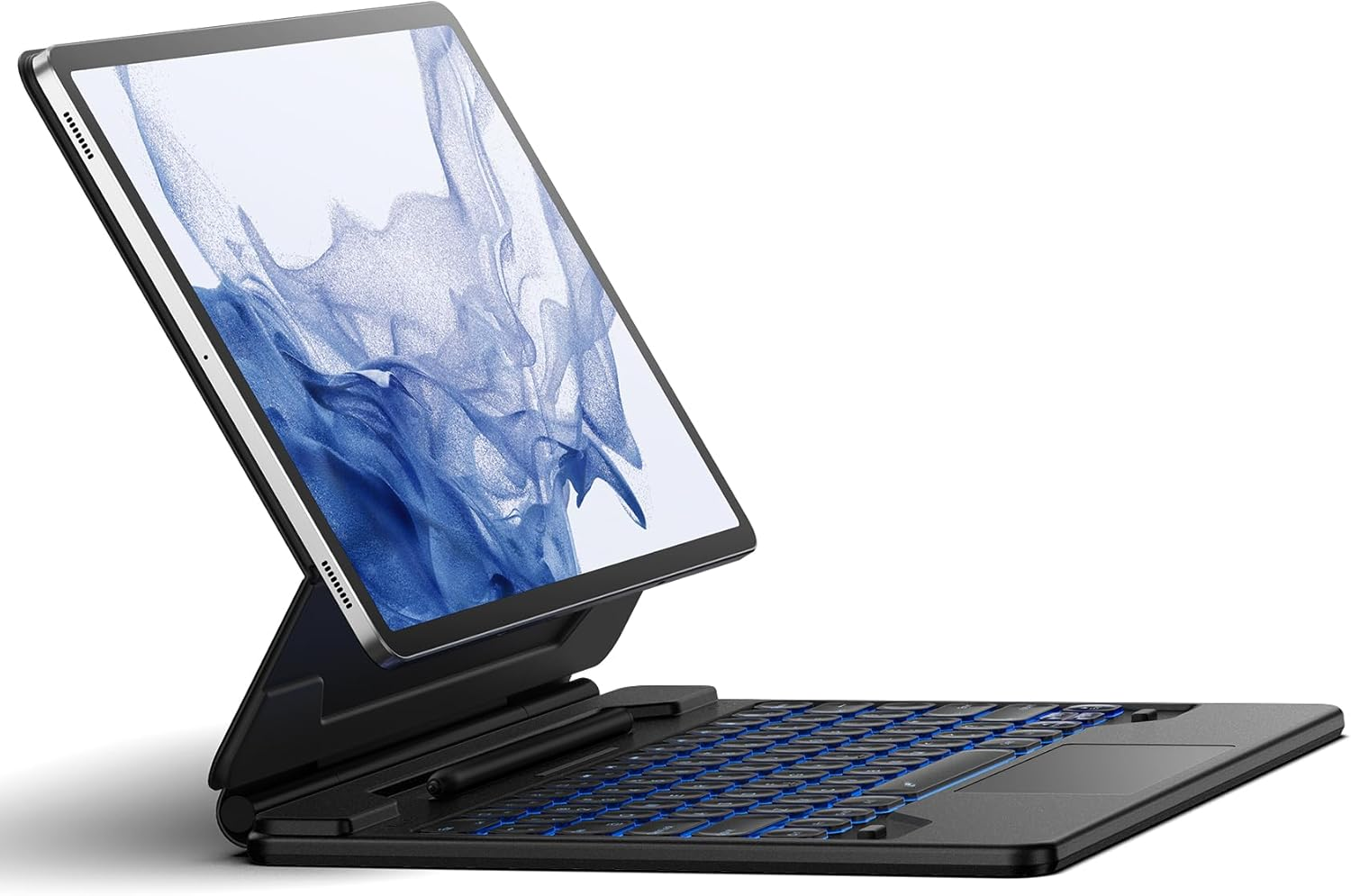 Dexnor for Samsung Galaxy Tab S10+ Plus/S9+ Plus/S9 FE+ Plus/S8+ Plus/S7+ Plus/S7 FE Case with Keyboard Floating Cantilever Magnetic Stand Trackpad Backlit Keyboard Case with S Pen Holder - White