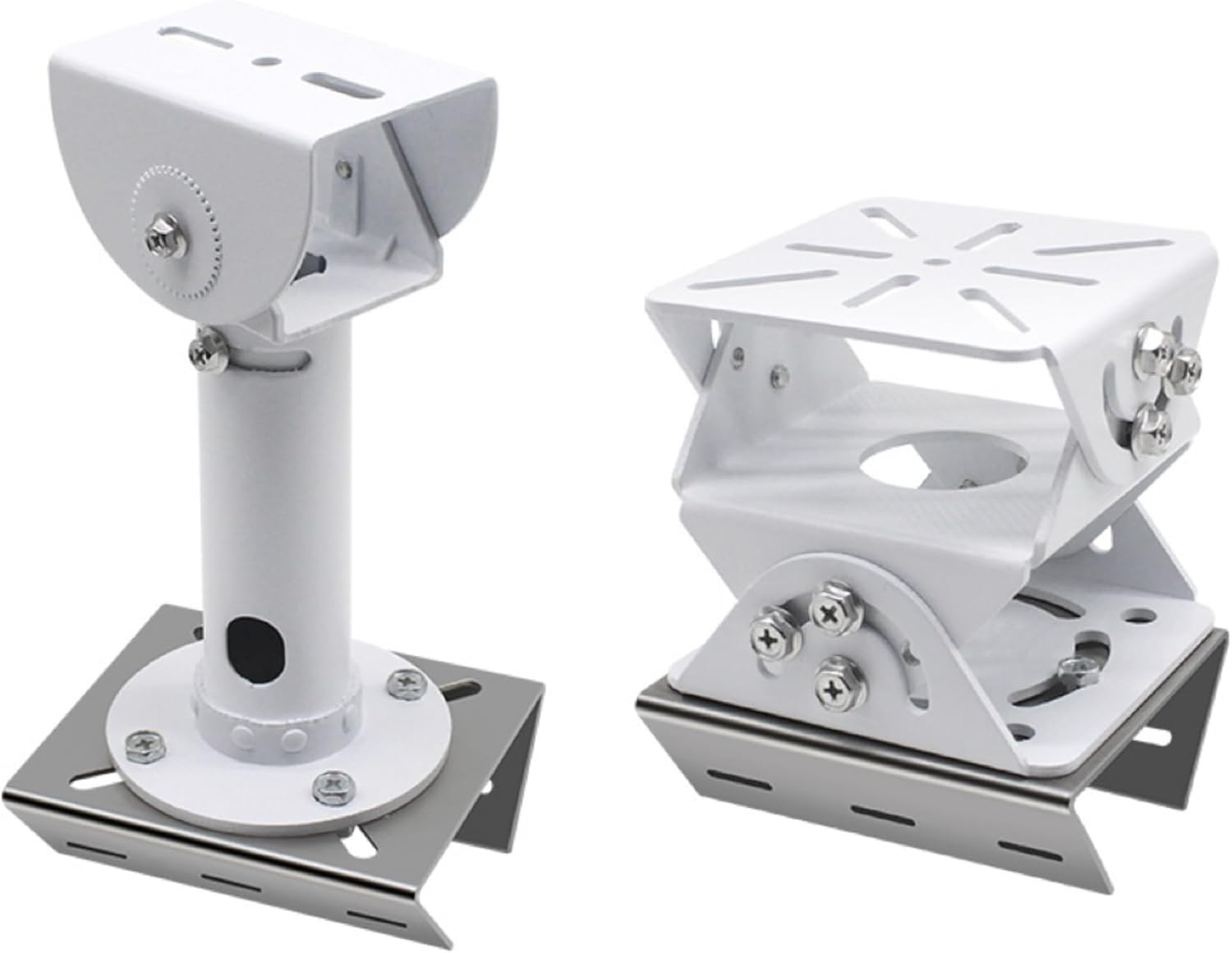 Clearhill Stainless Steel Pole Mount Bracket for Security Cameras, Vertical CCTV Camera Corner Bracket with Adjustable Straps (1) image number 4