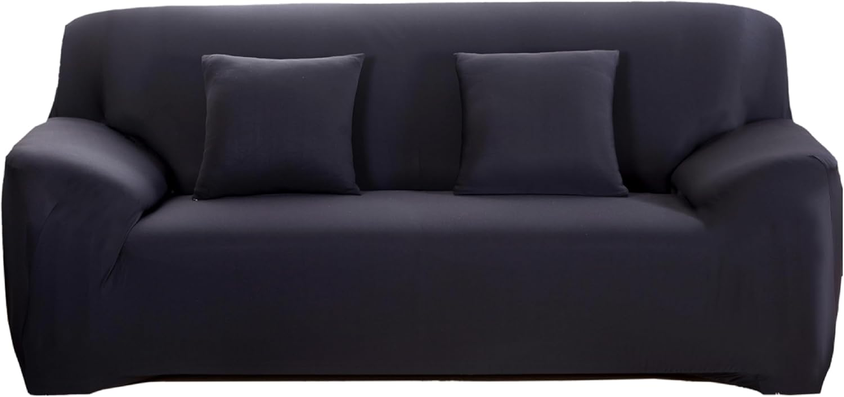 Plain Colour Sofa Cover (Black, 1 Seater) - Highly Stretchable 3 Seater Couch Cover, L Shape Lounge Protector, Durable and Stylish Sofa Covers for Living Room