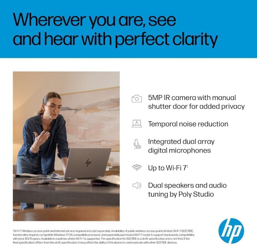 HP Omnibook X Flip Next Gen AI 16" 2-In-1 Laptop, 3K OLED Touch Display, Intel&reg; Core&trade; Ultra 5 Processor, 16GB RAM, 512GB SSD, Windows 11 Home, Glacier Silver, BD5Q9PA image number 2