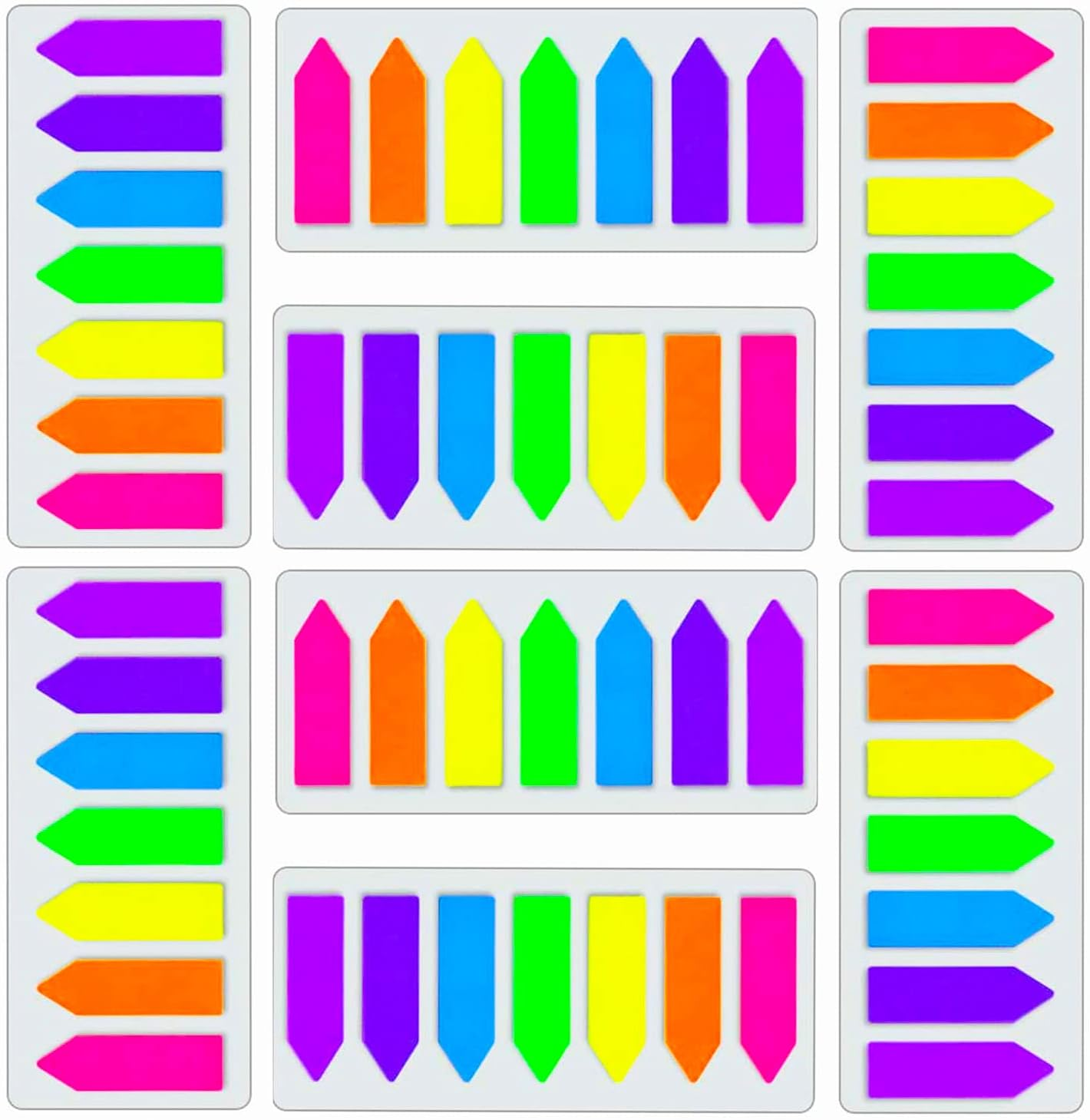Sticky Notes Flags 1120 Pcs, 7 Color Index Tabs Index Flag Bright Colors Page Index Stickers Translucent Page Makers for Page Bookmarks (Arrows) image number 6