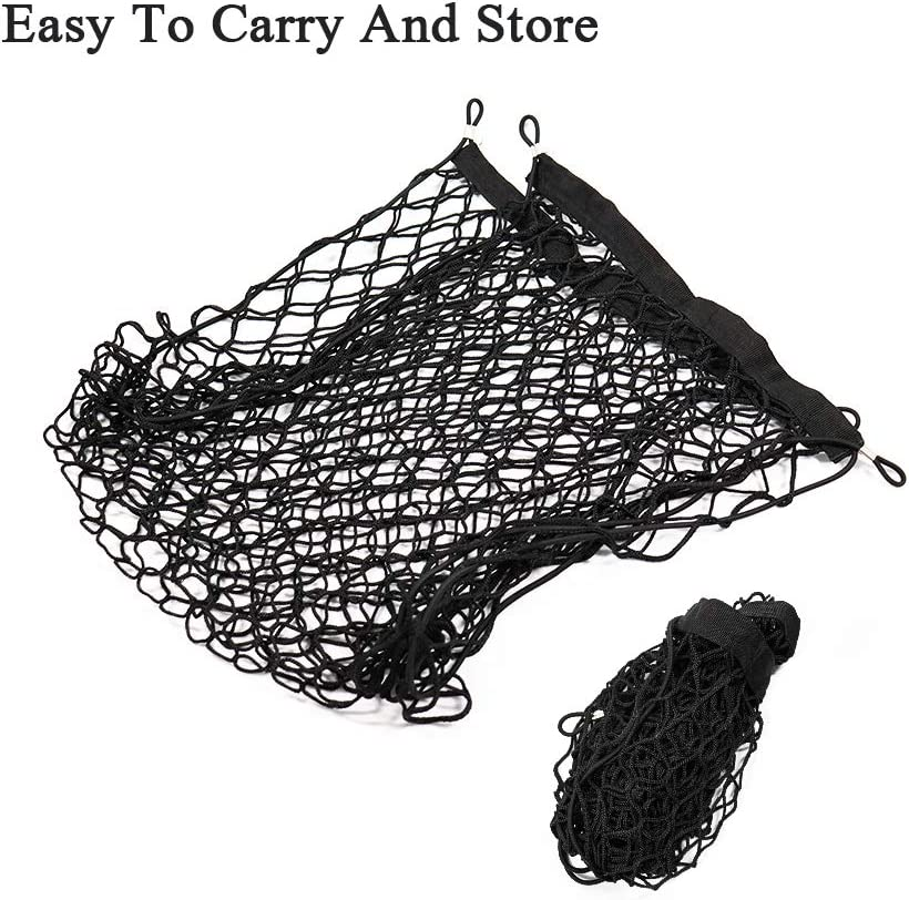 Valuehall Cargo Net 35 X 15 Inch Adjustable Elastic Trunk Net Cargo Trunk Storage Organizer Nylon Mesh Universal Rear Cargo Organizer Cargo Net with Hooks V7075 image number 2
