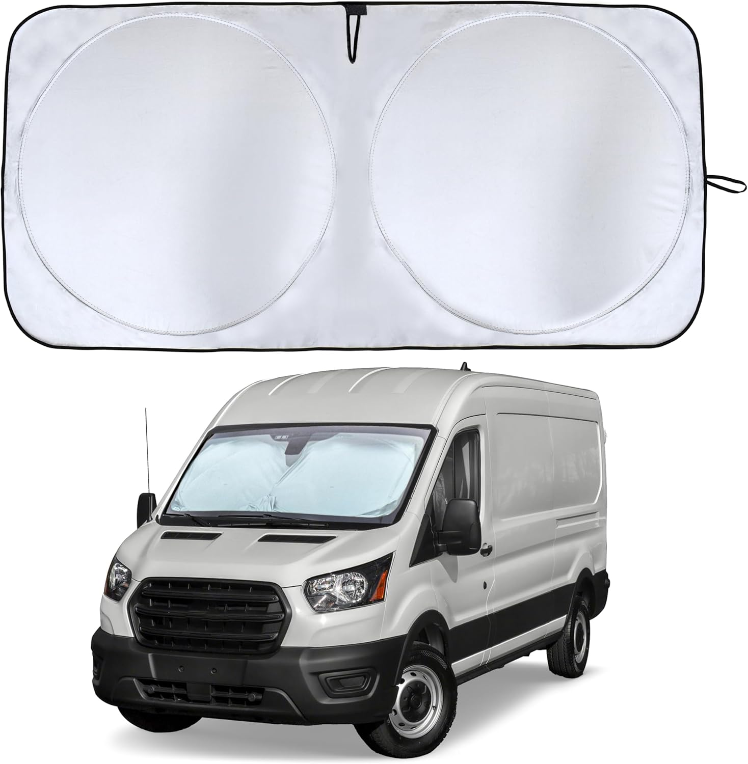 Econour Car Windshield Sun Shade with Storage Pouch | Durable 240T Material Car Sun Visor for UV Rays and Sun Heat Protection | Car Interior Accessories for Sun Heat | Standard (64 Inches X 32 Inches)