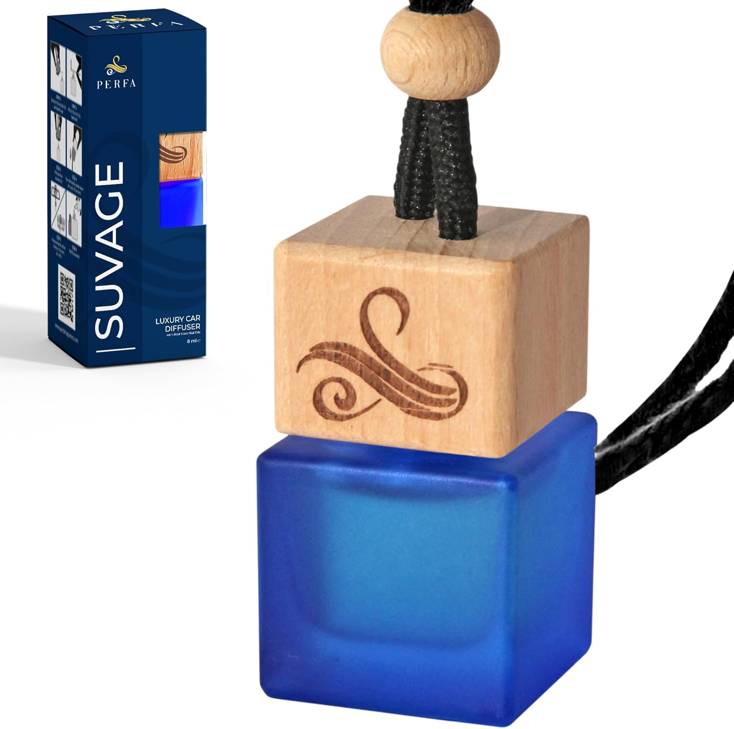 Savage Car Air Freshener for Men with Vent Clip | Car Scents Air Freshener with Sauvage Fragrance | Strong Car Perfume Air Freshener | Odour Eliminating Car Air Fresheners by Perfa, Blue image number 1