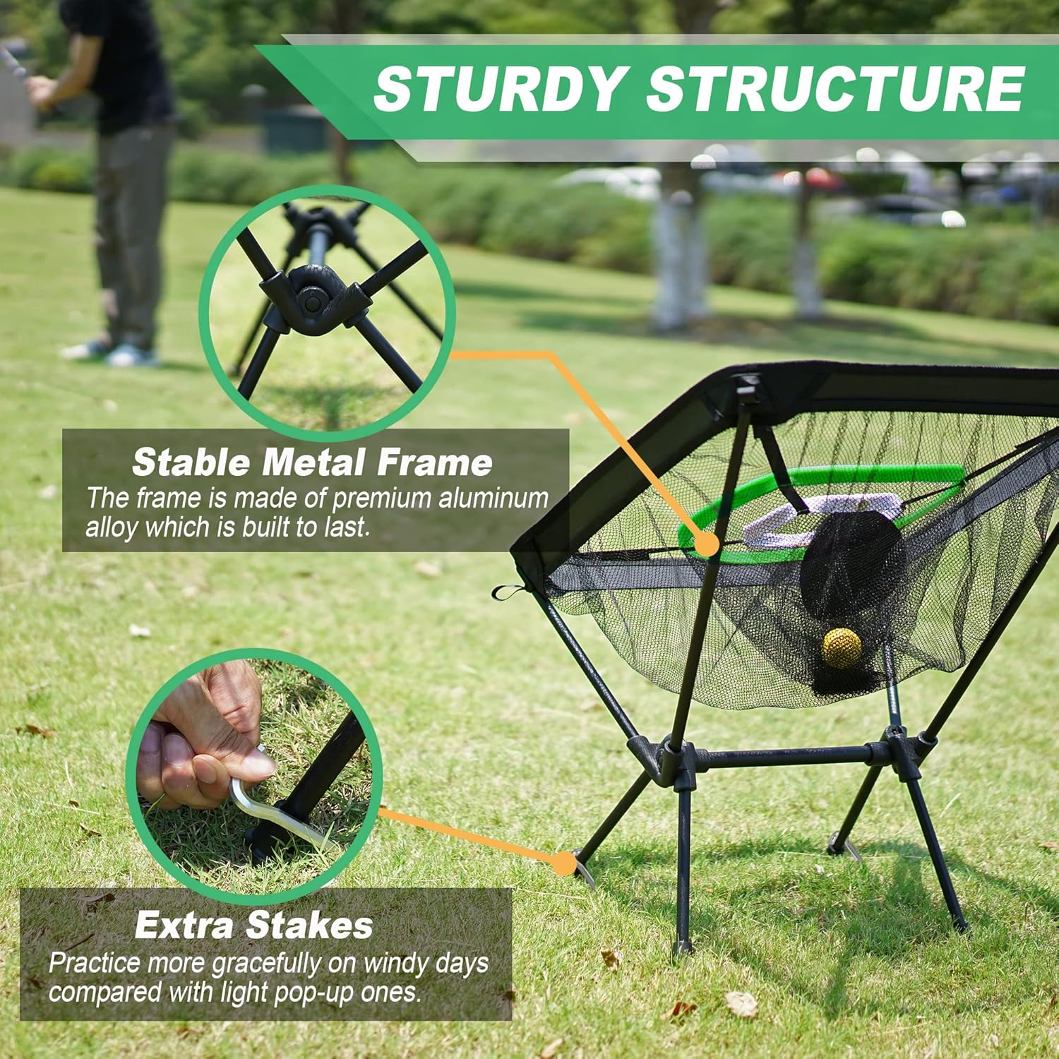 SENSECLUB Golf Chipping Net & Green, Backyard Practice Net with Mat, Outdoor Target with Balls, Funny Golf Games & Gifts image number 1