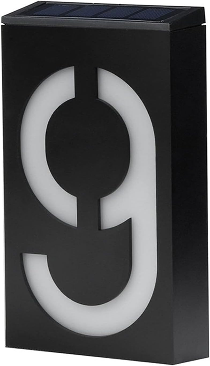 Solar House Number Light, LED Illuminated Address Plaque for Houses Address Numbers Solar Powered LED Address Sign for Home Villa Yard Street 9 image number 3