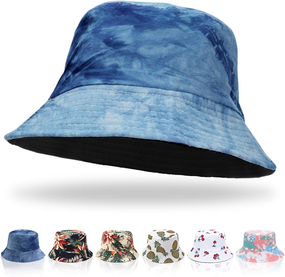 Women Bucket Hats - Summer Fisherman Hat Men Cotton Plain Bucket Hat Foldable Beach Sun Hats for Women Men, One Size