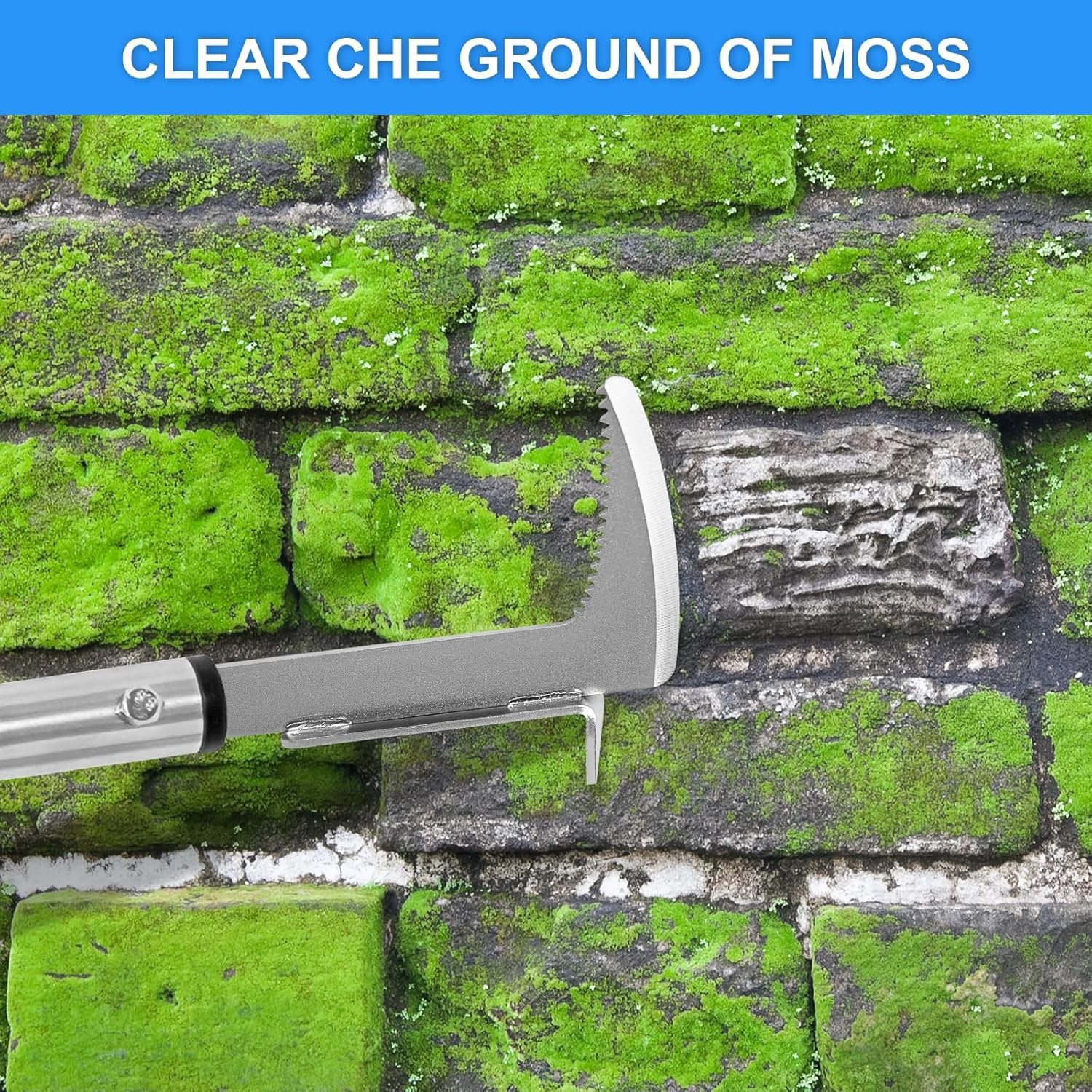 BARAYSTUS Crack Weeder, Stainless Steel Manual Crevice Weeding Tool, Long Handle Weed Grabber Remover, L-Shaped Manual Weeder Puller, Durable Crevice Weeding Tool for Sidewalk Garden Patio Lawn image number 4