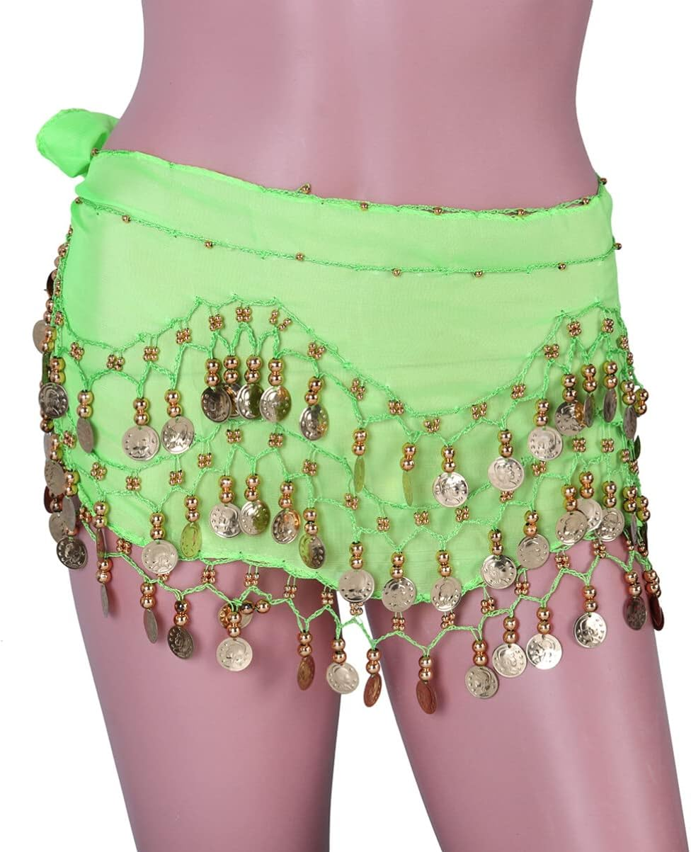 Toddmomy Gold Skirt Woman Belts for Dresses Black Mesh Top Hip Scarf Pirate Costume Women Skirt Triangle Dance Skirt Sequins Clothing Leather Skirt Fringe Skirt White Generation Belly Scarf