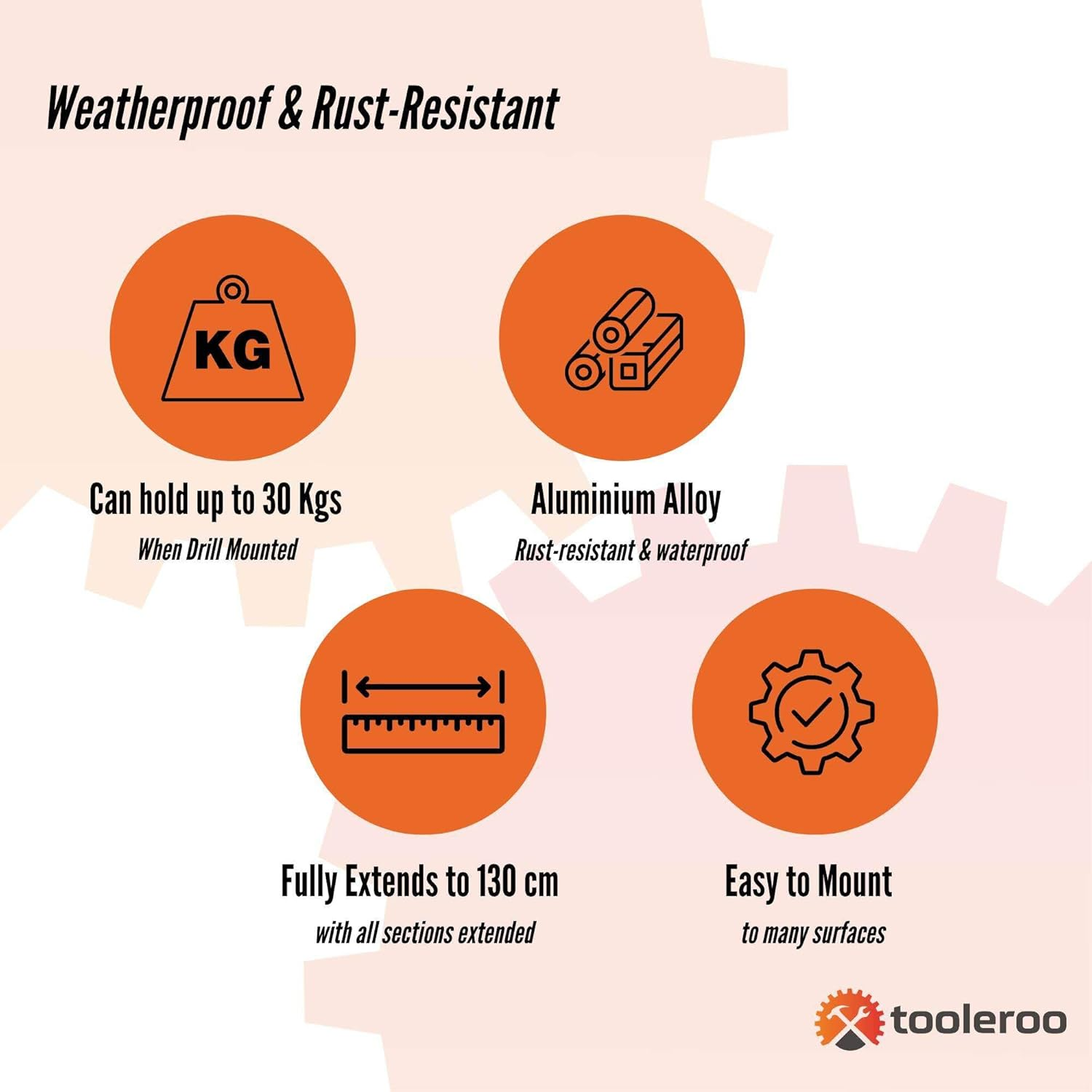 Tooleroo Clothes Drying Rack Tri-Fold Wall-Mount Space-Saving Laundry Hanger image number 2