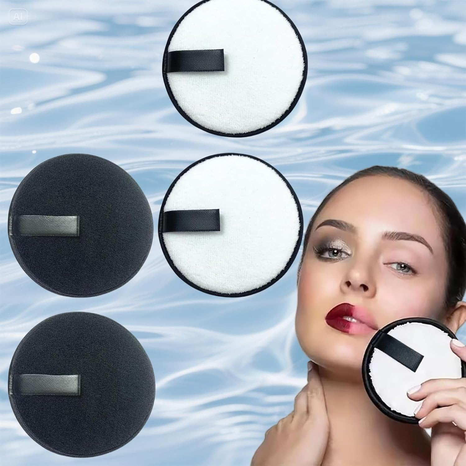 Treayes 4 Pcs Makeup Remover Pads - Reusable Makeup Remover Cloths, Washable Microfiber Face Pads for All Skin Types