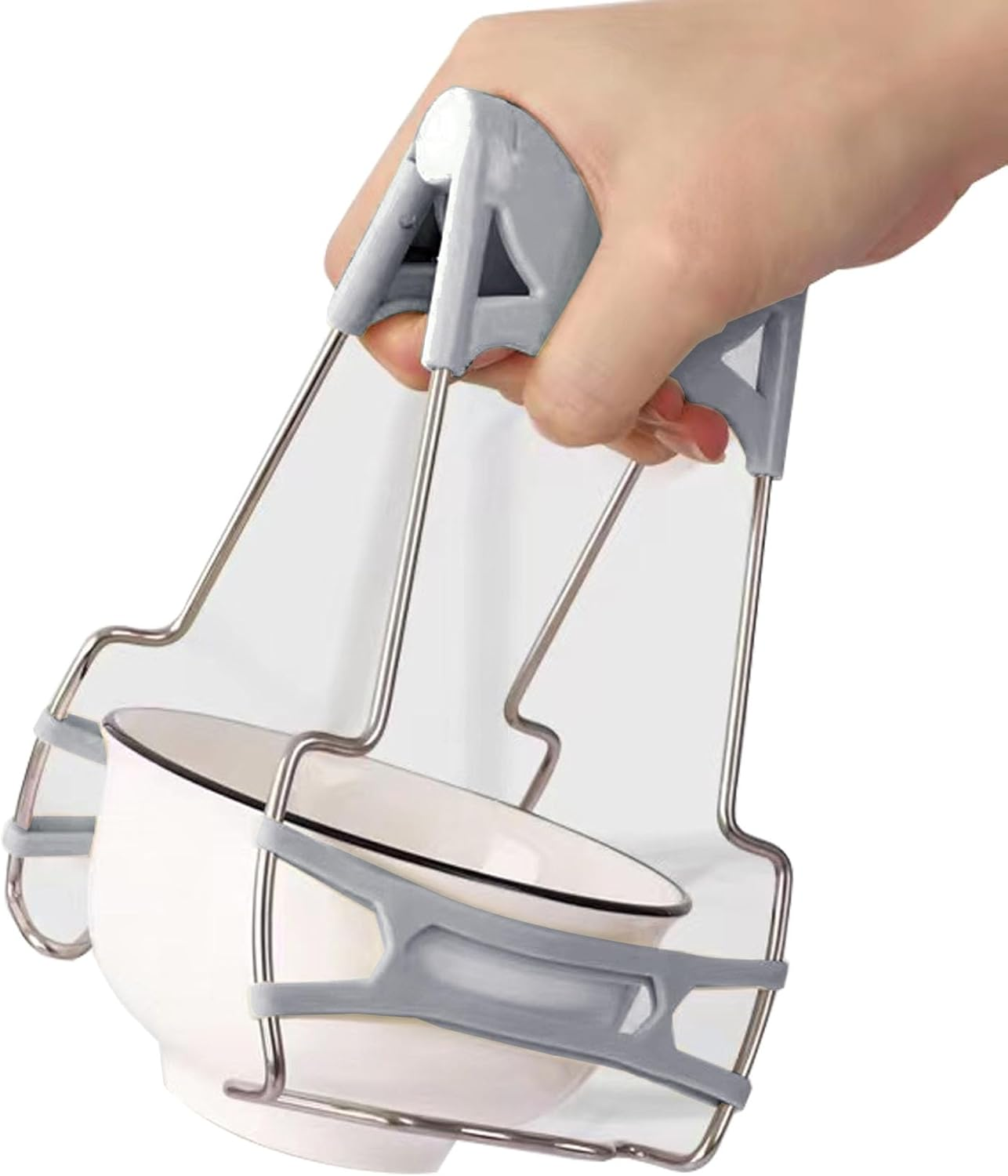 ATFYER Hot Plate Gripper,Hot Dish Plate Clip,Plate Lifter Steamer,Plate Gripper Tongs,Stainless Steel Bowl Clip Holder,(Green)