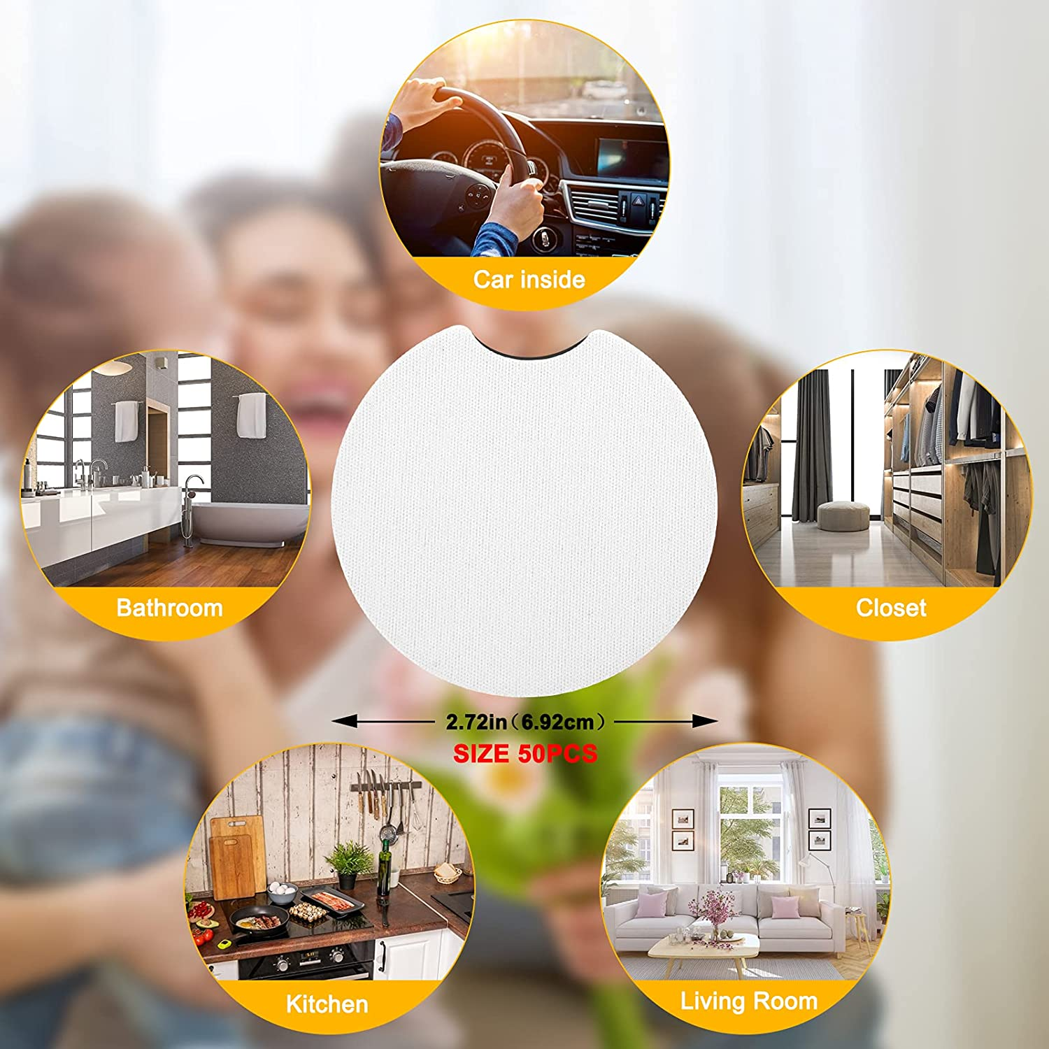 100Pcs Sublimation Blanks Products - Sublimation Cup Coasters Blanks 2.75 Inch for DIY Crafts Car Cup Coasters Painting Project Sublimation Accessories image number 1