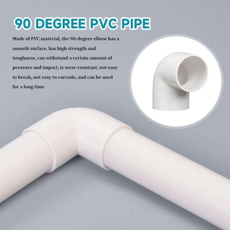 10 Pcs 90 Degree PVC Pipe Fittings 25Mm, Sliding Elbow Coupling Connector Water Pipe Sleeve Connector for PVC Pipe Corner Connection, White image number 3