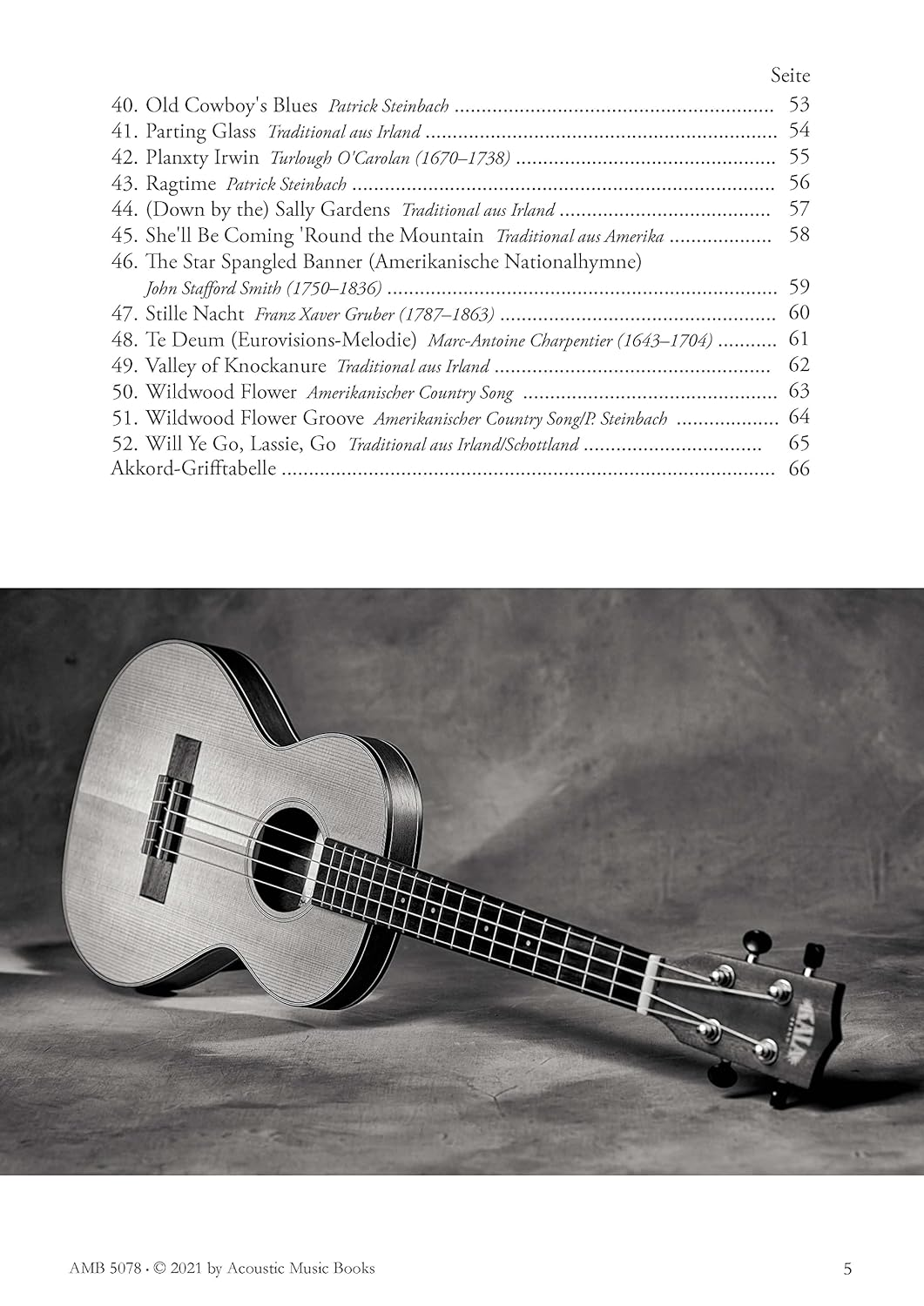 Uke'S Finest: Irish, Folk, Classic, Ragtime, Blues, X-Mas and More. F&uuml;r Ukulele in Low G-Stimmung. Noten Und Tabulaturen. Mit Qr-Codes Zum Streamen Der Tonaufnahmenmit CD image number 2