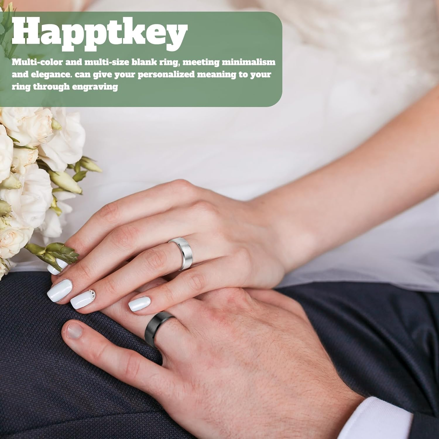 Happtkey 18PCS Stainless Steel Blank Core Ring 8Mm Plain Inlay Finger Rings round Solid Metal Band Size 6/7/8/9/10/11 Comfort Simple Brushed Matte Polished Silver Wedding Ring for DIY Jewelry Making - 12Pcs - Blue image number 2