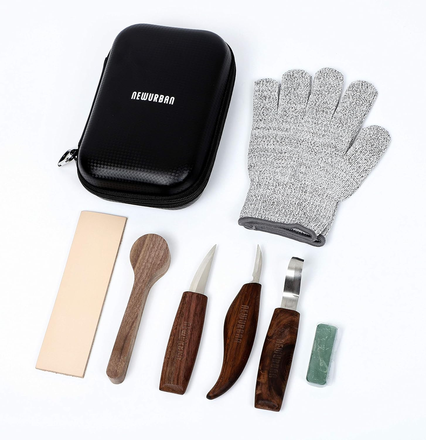 Wood Carving Tools Set-Woodworking Kit with Hook Carving Knife-Whittling Knife-Cut Resistant Gloves-Storage Case-Detail Wood Carving Equipment for Spoon, Bowl-Kuksa Cup or General Woodwork image number 4