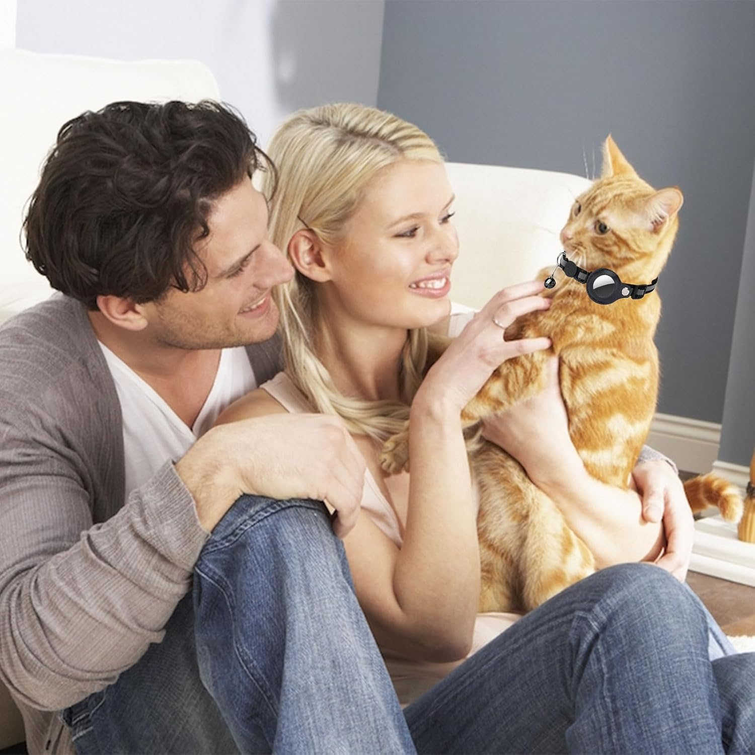 Airtag Cat Collar, Airtag Cat Collar with Bell, Cat Collar Airtag, Airtag Collar Cat Reflective, Adjustable Collar Cat, Compatible with Apple Airtag image number 1