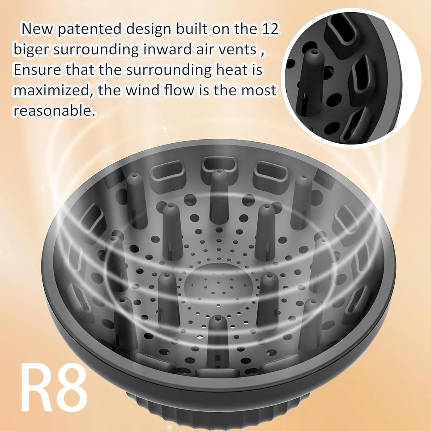 Curly Hair Diffuser - Hair Dryer Diffuser Attachment,Styling Appliances Parts for Drying Heat Blow Natural Straight Wave Wavy Travel Vacation Spa Summer Morning Night Day image number 1