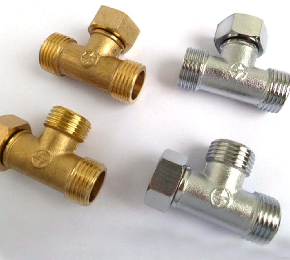 Diverter Valve 3 Way T-Shape Adapter 1/2" Shower System Component Replacement Part Water Diverter Valve for Water Piping, Indoor Gas Pipeline, Solar Air Conditioning Piping Systems(Type B) image number 1