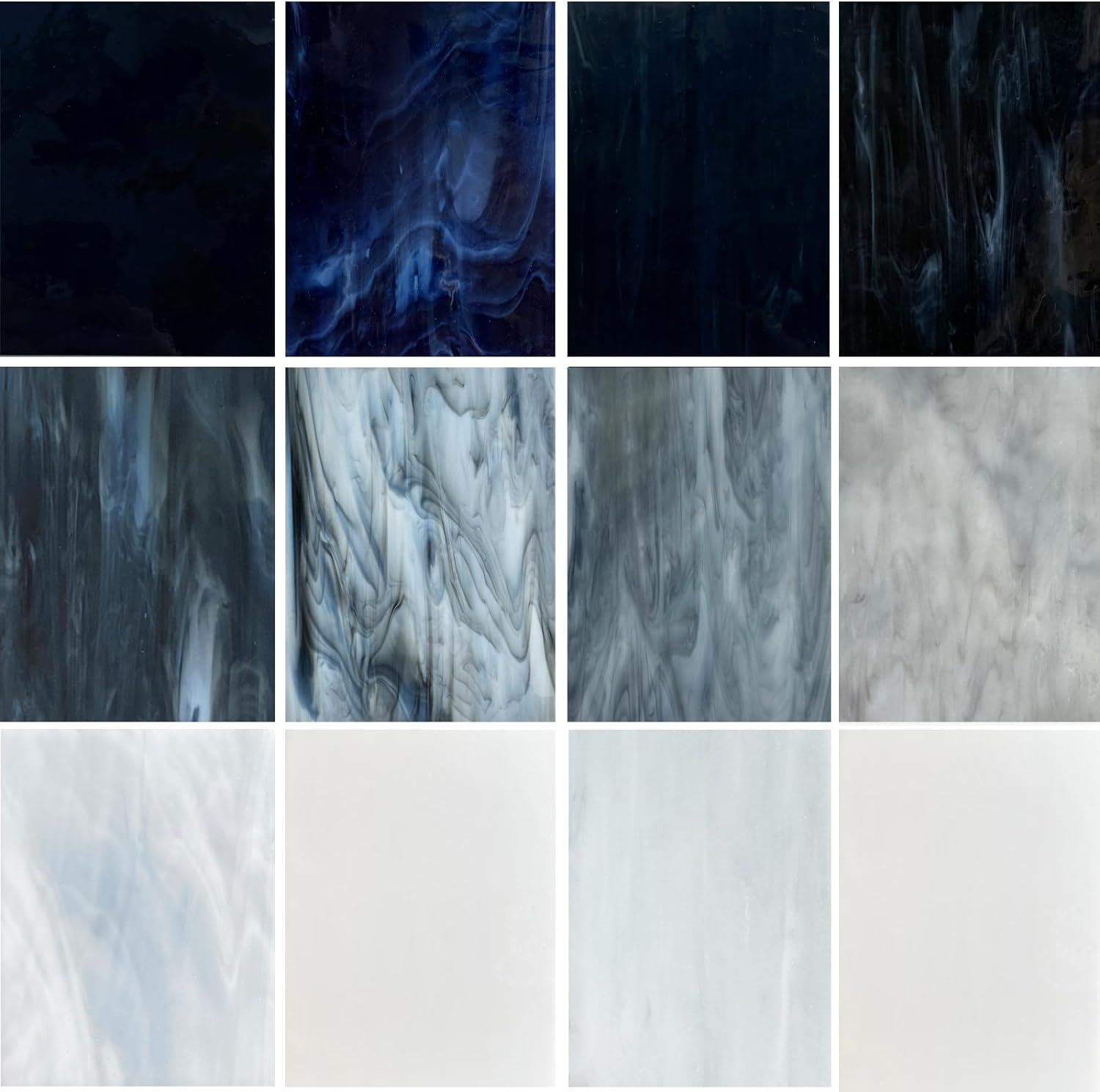 ILLUCKAI 12 Sheets Stained Glass Sheet Pink and Green Collection, 6 X 4 Inch Stained Glass Mosaic Tiles for Stained Glass Projects Mosaic Crafts