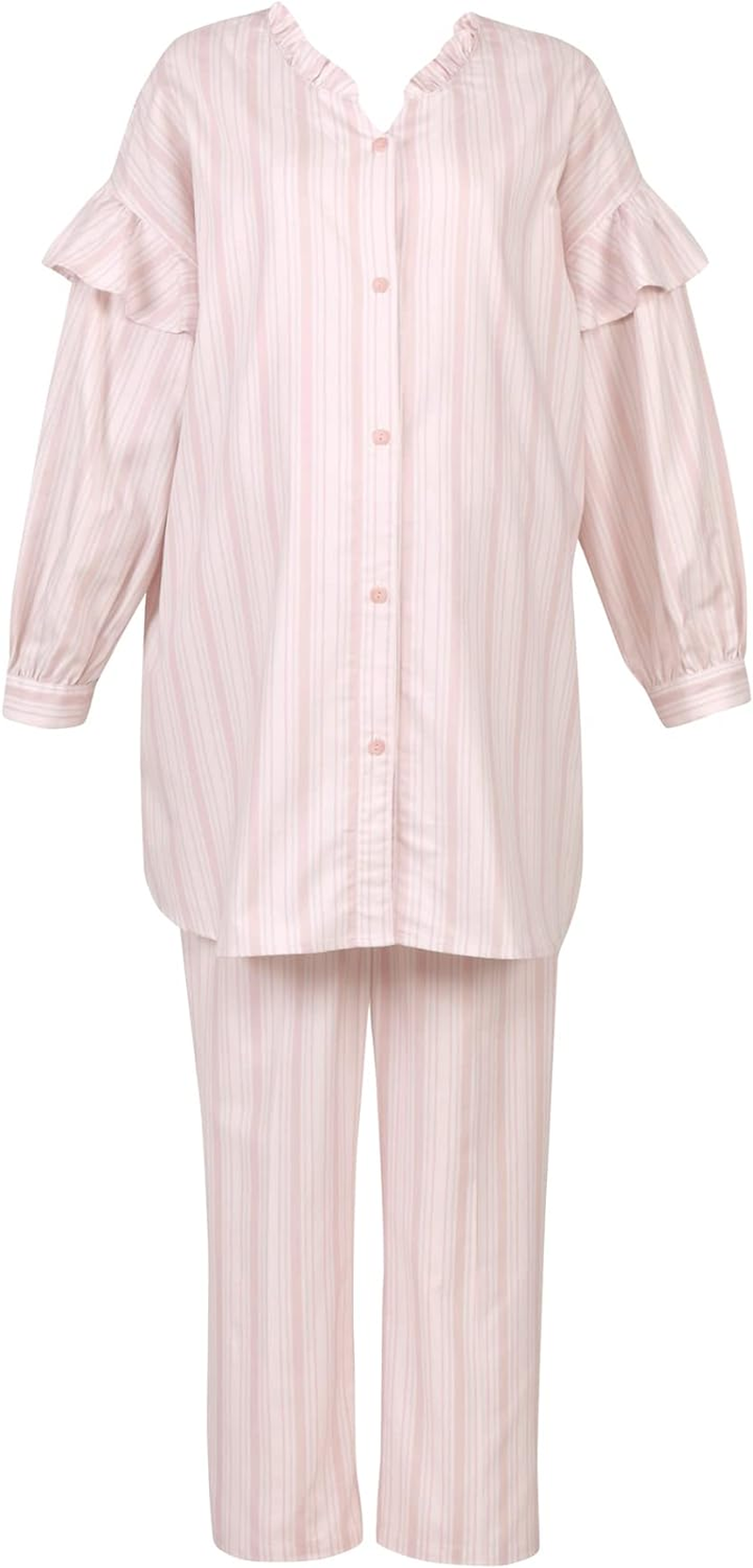 Wacoal MATERNITY MFY233 Women'S Maternity Pajamas, Long Sleeve, Long Pants, 100% Cotton, Suitable for Breastfeeding