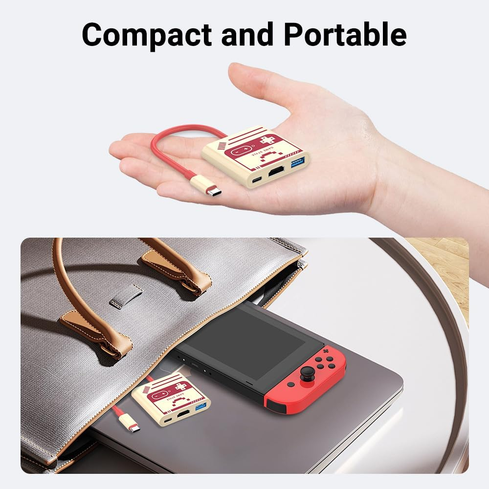 AHGEIIY Swith Dock for Nintendo Switch Docking Station, 4K USBC to 4K HDMI Adaptor Replacement for Offical Nintendo Switch Dock, TV Switch Dock Station Compatible with Nintendo Switch, Switch OLED Steam Deck Macbook Laptop image number 6