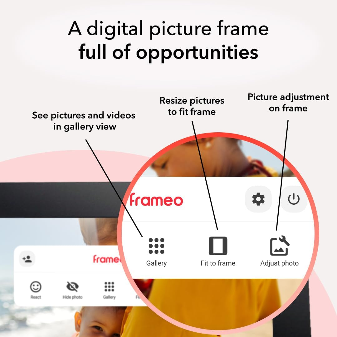 FRAMEO 10.1In Smart Wi-Fi Digital Photo Frame - 1280X800 IPS HD Touchscreen, 32GB Storage, Auto-Rotate Wall Mountable Micro SD, Easy Share Photos or Videos via Frameo App from Anywhere image number 5
